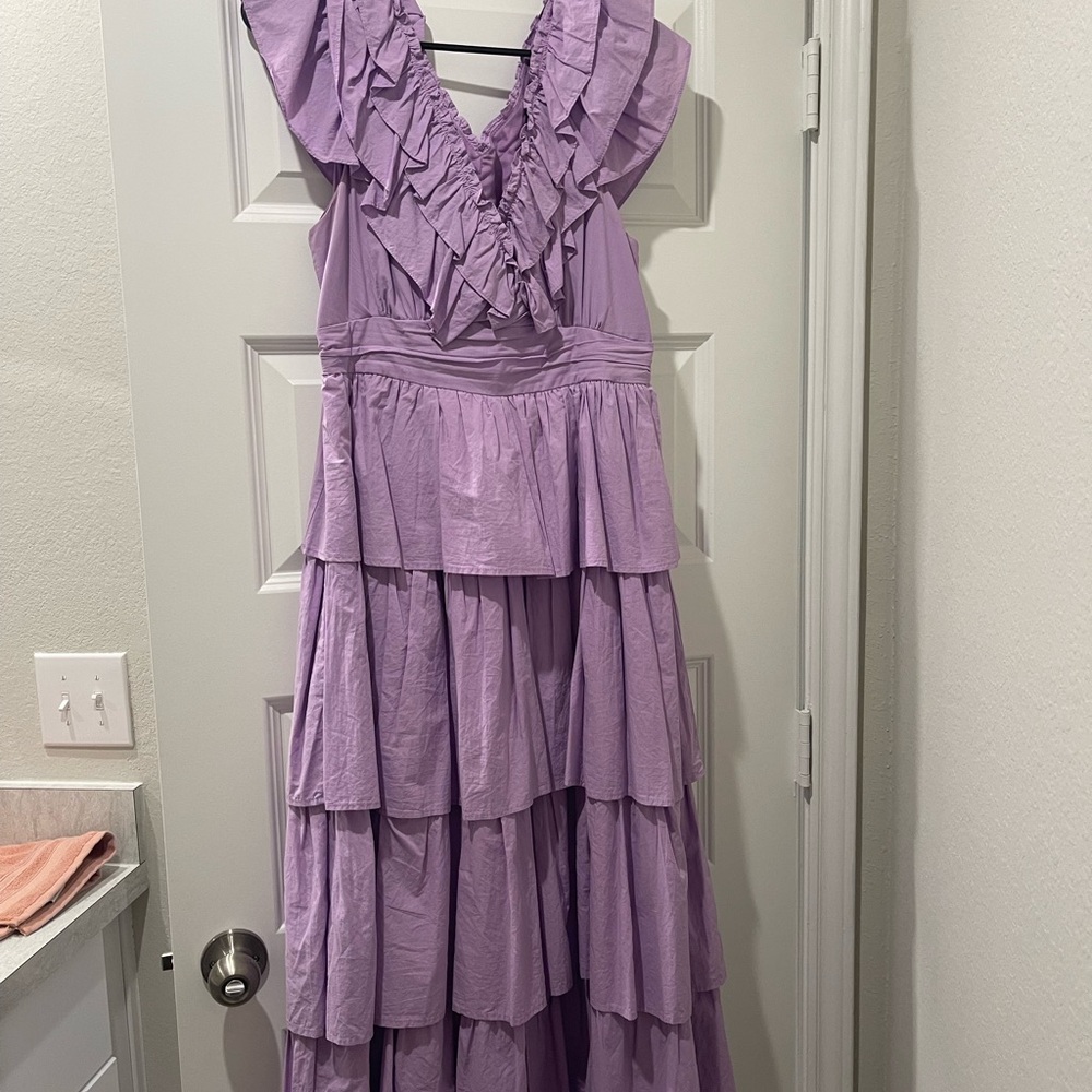 Lavender Ruffled Maxi Dress